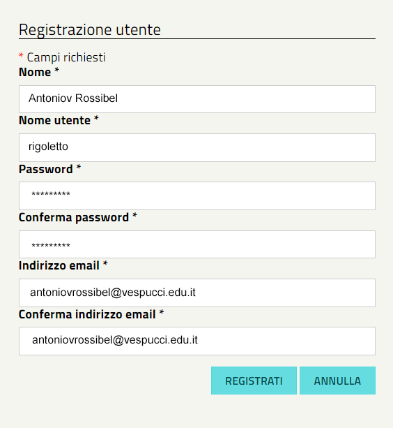 Esempio di compilazione